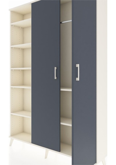 Arges Dolap 7 Raflı 2 Kapaklı Tek Askılı 132x30x195 Aytaşı-an... Aytaşı