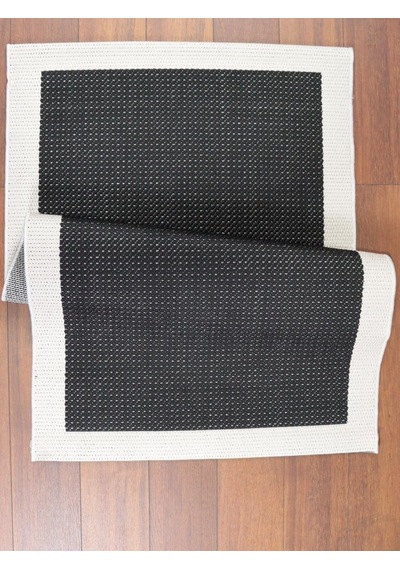Derin Sisal Krem Bordürlü Siyah Jüt Sisal Dekoratif Kaymaz Taban Yıkanabilir Halı St05-948 Renkli