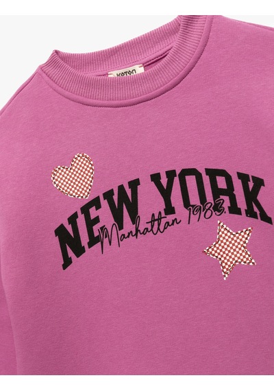 Koton Bisiklet Yaka Uzun Kollu Baskılı Şardonlu Sweatshirt Pembe 6wkg10125ak Gül Koton Bisiklet Yaka Uzun Kollu Baskılı Şardonlu Sweatshirt Pembe 6wkg10125ak Gül