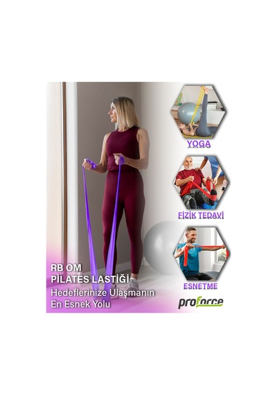 Pilates Lastiği Orta Sert Rb Om Mor