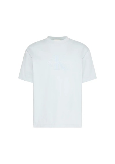 Calvin Klein Ss 16s Lınen Applıqu, Cıq Beyaz Erkek T-shirt