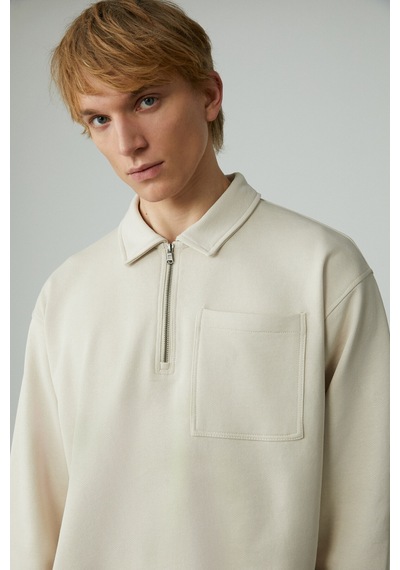Grımelange Shıftd Erkek Bisiklet Yaka Uzun Kollu Fermuarlı Bej Sweatshirt Bej