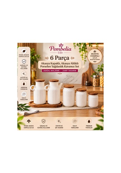 6 Parça Akasya Standlı 2 Li Porselen 1000 Ml Yağdanlık Set Akasya Kapaklı 3 Lü Porselen Kavanoz Set Çeyizlik Takım Mutfak Düzen Seti Diğer 6 Parça Akasya Standlı 2 Li Porselen 1000 Ml Yağdanlık Set Akasya Kapaklı 3 Lü Porselen Kavanoz Set Çeyizlik Takım Mutfak Düzen Seti Diğer