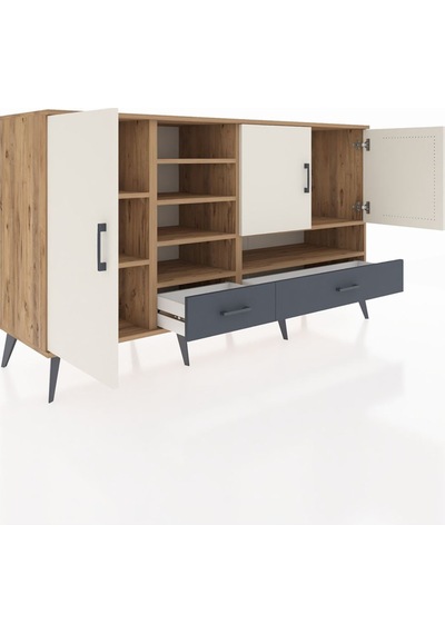 Hyperion Konsol 8 Raflı 2 Çekmeceli 3 Kapaklı 176x44x99 Çam-aytaş Çam-aytaşı/antrasit Hyperion Konsol 8 Raflı 2 Çekmeceli 3 Kapaklı 176x44x99 Çam-aytaş Çam-aytaşı/antrasit