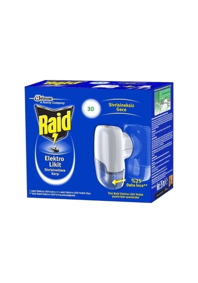 Raid Sivrisineklere Karşı 30 Gece Elektro Likit Isıtıcı + 1 Yedek Şişe 21 Ml