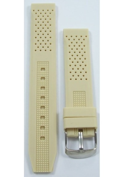 22Mm Krem Silikon Saat Kordonu Fil Dişi Saat Kayışı Toz Tutmaz