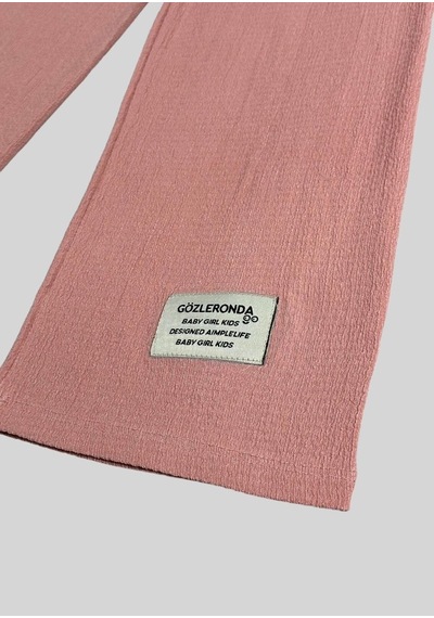 Pudra Bürümcük Bol Paça Pantolon 2062-3 Pudra