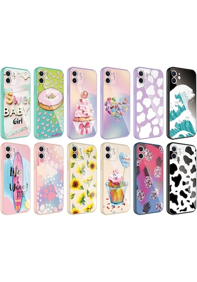 More Tr Apple Uyumlu iPhone 12 Uyumlu Kamera Korumalı Desenli Sert Silikon Mtr Epoksi Kılıf-no7