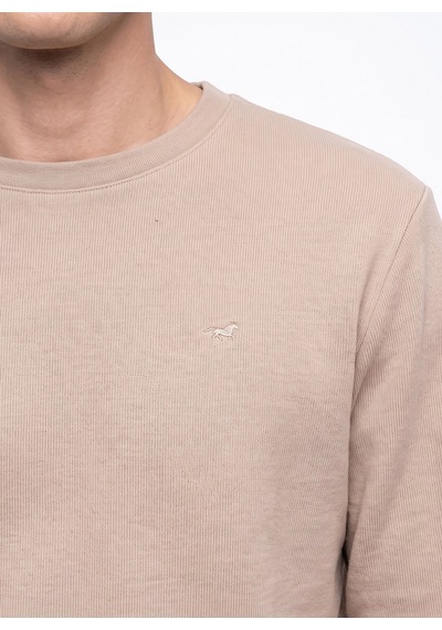 Mustang Bej Erkek Basic Nakışlı Sweatshirt M6wm-swt1590