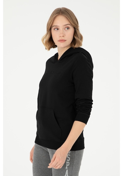 U.S. Polo Assn. Kadın Siyah Kapüşonlu Sweatshirt 50296947-VR046