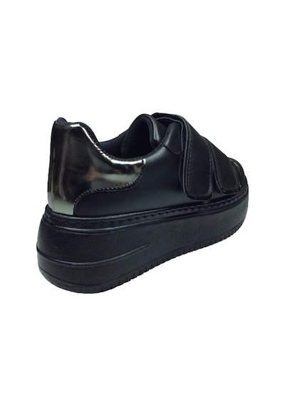 Womenly Moda 2001 Siyah Cırtlı Kadın Sneaker Spor Ayakkabı Siyah