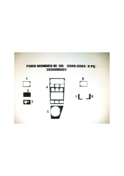 Ford Mondeo 2000-2003 8 Parça Torpido Kaplama Renk Piano Black