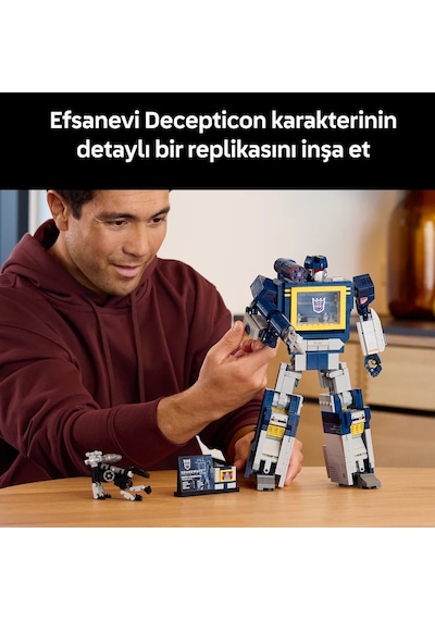 LEGO® Icons Transformers: Soundwave 10358 - Yetişkinler için Yaratıcı Dekoratif Model Yapım Seti (1505 Parça)