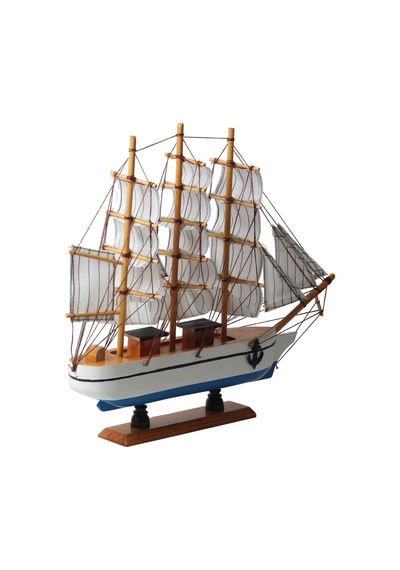 Dekoratif Ahşap El Yapımı Yelkenli Gemi Maketi Masaüstü Biblo Ev Ofis Hediyesi 40 Cm. Model F
