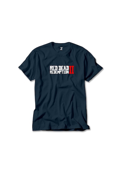 Red Dead Redemption 2 Text Lacivert Tişört Lacivert