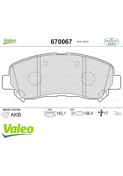 VALEO 670067 ÖN BALATA QASHQAI 1.5 DCİ-1.6-2.0-2.0 DCİ 07- XTRAI