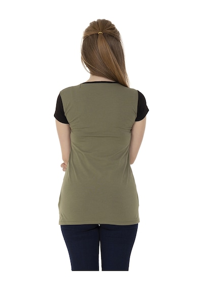 Toontoy Kids Toontoy Kız Çocuk T-shirt Paris Pul Nakış Haki
