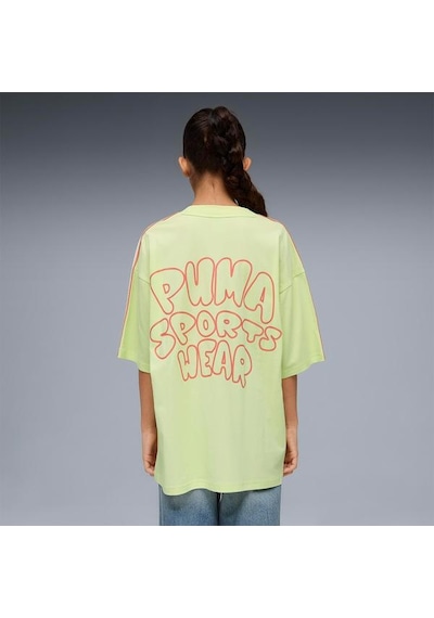 Puma Çocuk Tişört Oversized Graphic Yeşil