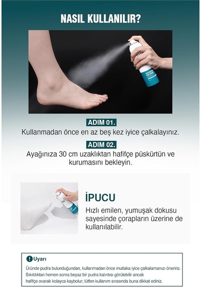 Serin Ve Temiz His Sağlayan Ayak Deodorantı Daily Cooling Deo Foot Spray 150ml