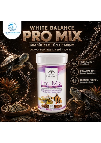White Balance Pro Mix Granül Yem - Özel Karışım - Akvaryum Balık Yemi - 100 Ml