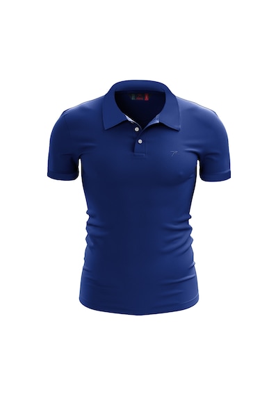 Raru Pamuk Büyük Beden Polo T-shirt Ingens Mavi Mavi