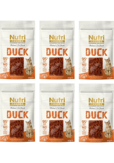 Nutri Feline Duck Ördek Etli Tahılsız Kedi Ödülü 50 Gr. X 6 Adet