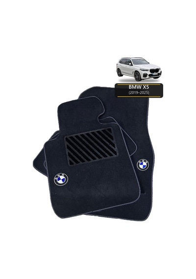 Oto Halı Paspas Seti Bmw X5 2019 2025 Uyumlu Sport Kaymaz & Şık Tasarım - Siyah Logolu