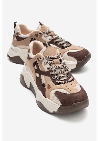 Luvishoes Lecce Kahverengi Süet Multi Kadın Spor Ayakkabı Kahverengi