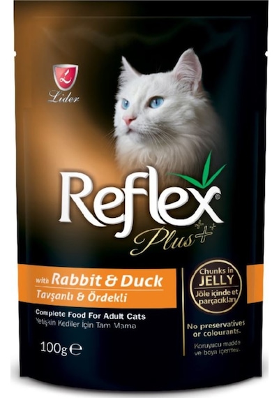 Reflex Plus Tavşan ve Ördek Etli Pouch Yetişkin Kedi Yaş Maması 100 G