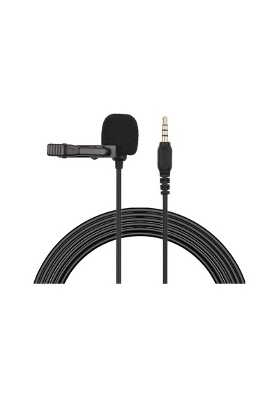 Mufunye Mini Klipsli Yaka Mikrofonu Yaka Kondansatör Mikrofonu 3.5mm Trrs Fişi 1.5m Kablo Rüzgarlıklı Akıllı