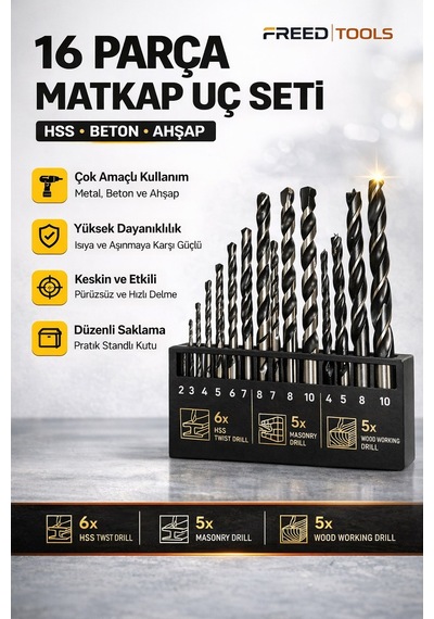 16 Parça Matkap Ucu