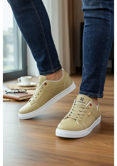Sneakers Bağcıklı Erkek Ayakkabı Legan-8111 Bej