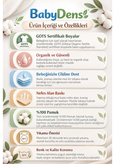 Babyden's İlk 29 Ekim Cumhuriyet Bayramım Baskılı 3'lü Bebek Takımı 100 Pamuk Uzun Kollu Çıtçıtlı Body Pantolon Bere Seti Kırmızı - Beyaz