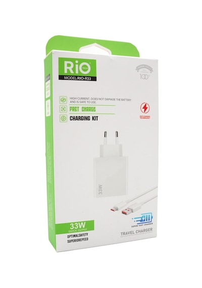 Rio Tech Model Rıo-r33 33w Hızlı Şarj Adaptörü Ve Kablosu