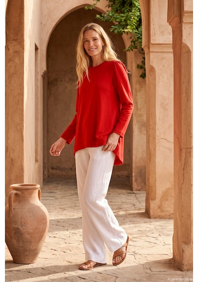 Nuss Basic Triko Rayon Tunik 902 Kırmızı