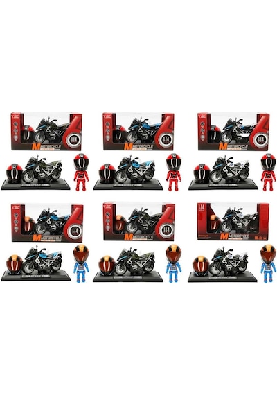 1:14 Sesli Ve Işıklı Bmw Off-road Die Cast Çek Bırak Motosiklet - 1 Adet Stokta Olan Gönderilir
