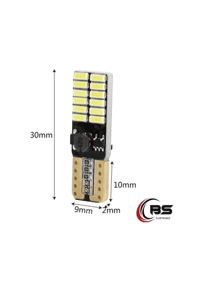 Bs.Elektronik T10 Dipsiz Beyaz Led Ampul 24 Led Smd Canbus