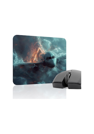 Airplane Uçak Kaymaz Dikişli Kauçuk Oyuncu Mousepad V1 - 22x18 Gaming Mouse Pad Fare Altlığı