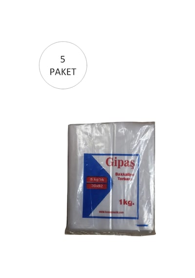 Bakkaliye Naylon Torba 5'kg Lık 30x52 Cm 5 Paket Takriben 550 Adet
