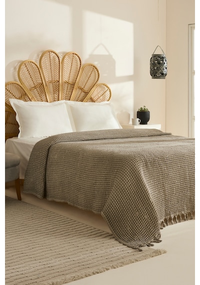 Karaca Home Mady %100 Cotton Waffle Çift Kişilik Tek Pike Taş Taş