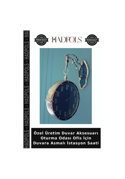 Özel Üretim Duvar Aksesuarı Oturma Odası Ofis İçin Duvara Asmalı İstasyon Saati Retro