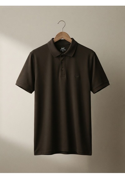Maccali Erkek Kahve Basic Polo Yaka Tişört Kahverengi