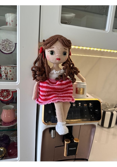 Amigurumi Organik Oyuncak Duru Bebek 38 Cm