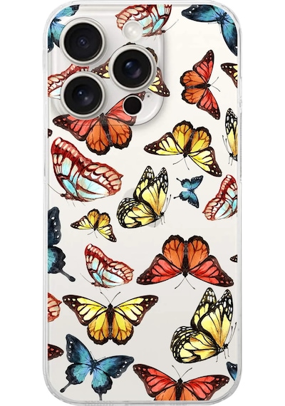 Apple Uyumlu iPhone 15 Pro Max İle Water Color 2 Kamera Korumalı Şeffaf Kılıf