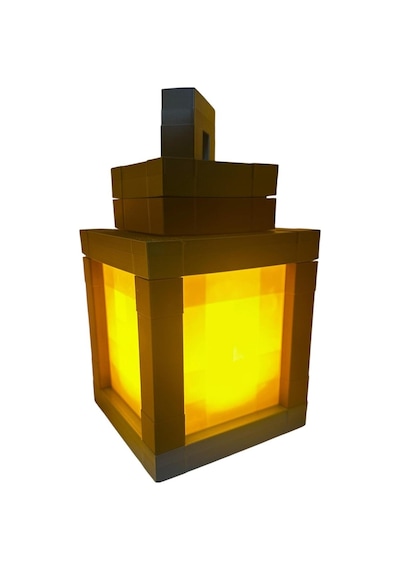 Minecraft Feneri - Dekoratif Gece Lambası - Piksel Tasarım 3d Baskı Masa Lambası Çok Renkli