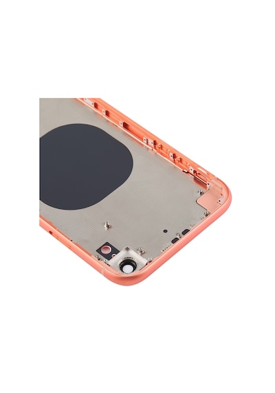 Cbtx Kamera Lensli Ve Sım Kart Tepsisi Ve Apple Uyumlu iPhone Xr Mercan İçin Yan Anahtarlarla Arka Gövde Kapağı