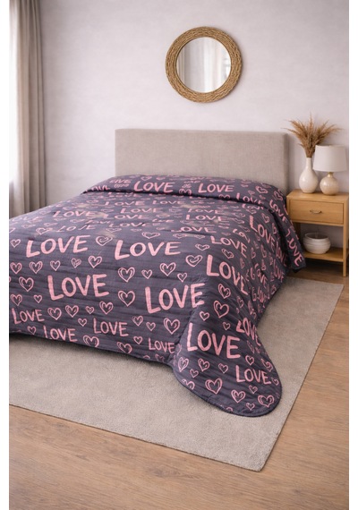 Laila Kapitone Pamuklu Çift Kişilik 200 X 230 Cm Çok Amaçlı Yatak Örtüsü / Pike Fuşya