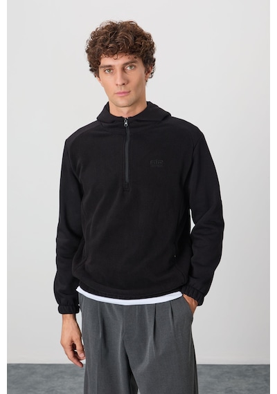 Air Jones Tommy Life Ruby Siyah Standart Kalıp Polar Erkek Sweatshirt - 88300 Siyah