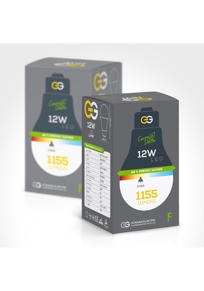 Günsan 2'li Led Ampul 12w Sarı Işık E27 3000k 1155 Lümen 2 Adet