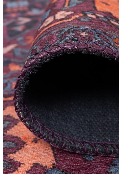 Folk Vintage Desenli Dokuma Taban Dekoratif Bordo Halı Ba 18 Bej